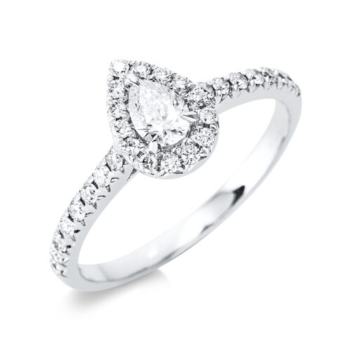 Ring Solitaire mit Besatz