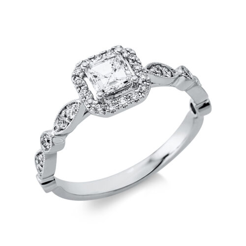 Ring Solitaire mit Besatz