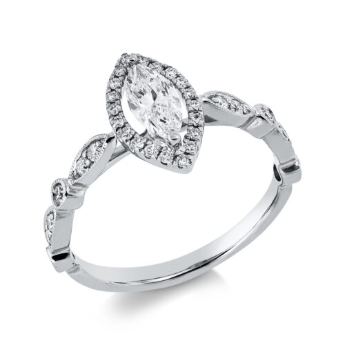 Ring Solitaire mit Besatz