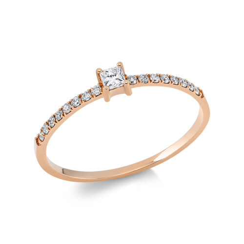 Ring Solitaire mit Besatz