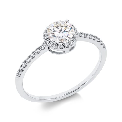 Ring Solitaire mit Besatz