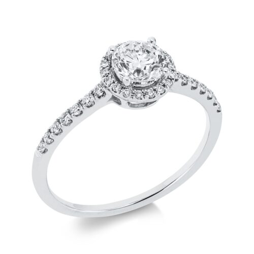 Ring Solitaire mit Besatz