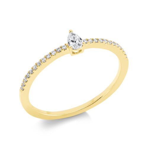Ring Solitaire mit Besatz