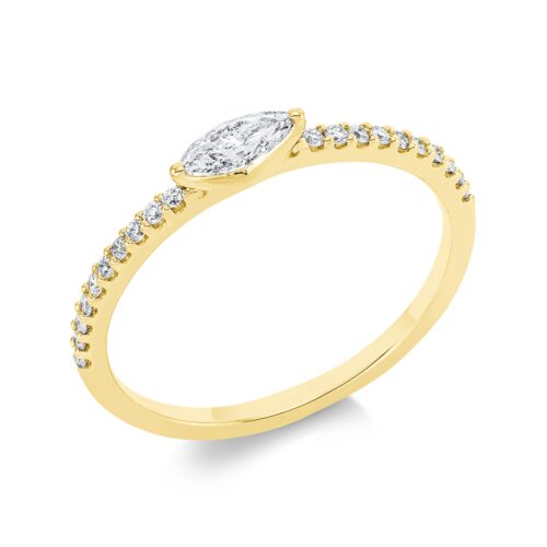 Ring Solitaire mit Besatz