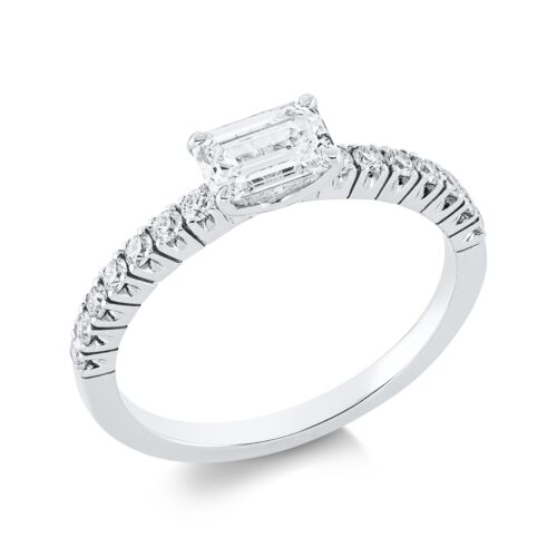 Ring Solitaire mit Besatz