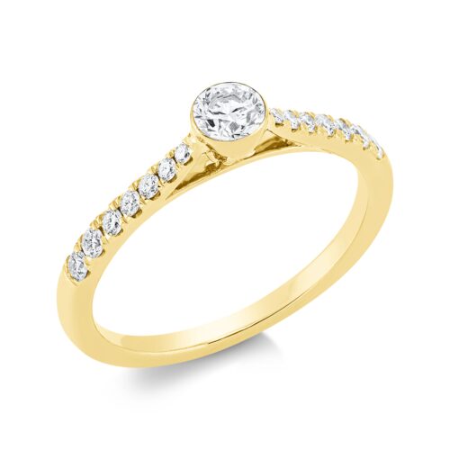 Ring Solitaire mit Besatz