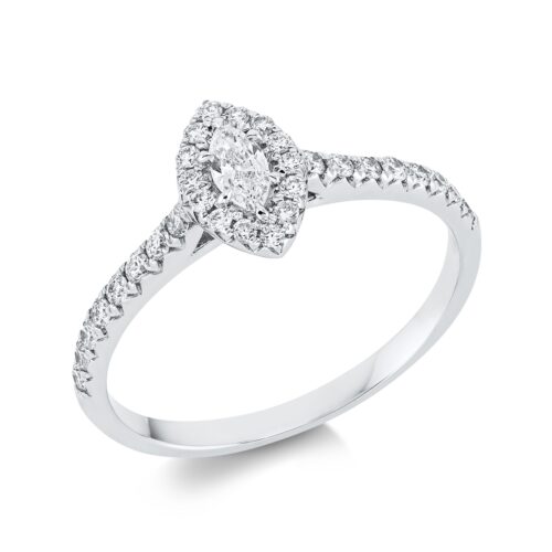 Ring Solitaire mit Besatz