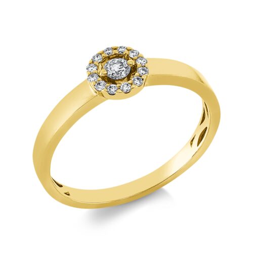 Ring Solitaire mit Besatz