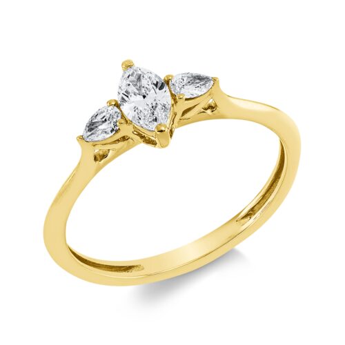 Ring Solitaire mit Besatz