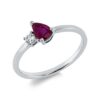 Material: weissgold – Ring Farbstein Classic