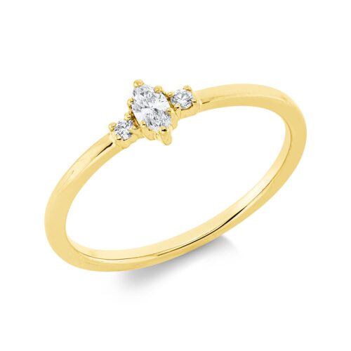 Ring Solitaire mit Besatz