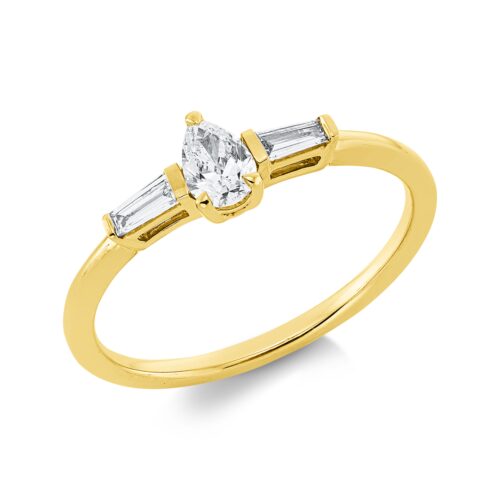 Ring Solitaire mit Besatz