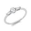 Material: weissgold – Ring Solitaire mit Besatz