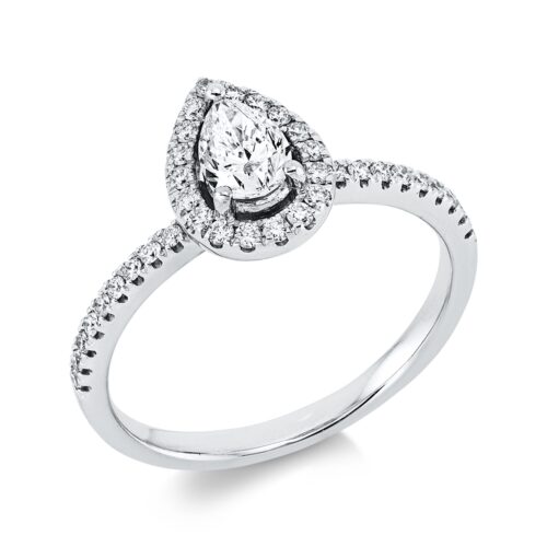 Ring Solitaire mit Besatz