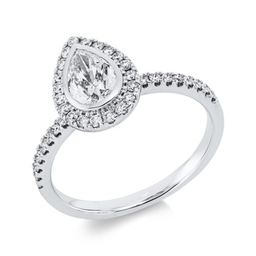 Ring Solitaire mit Besatz