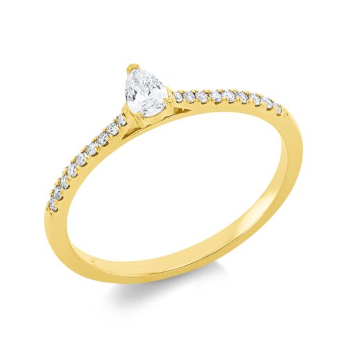 Ring Solitaire mit Besatz