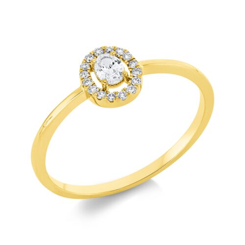 Ring Solitaire mit Besatz