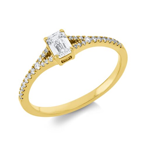 Ring Solitaire mit Besatz