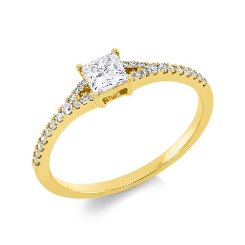 Ring Solitaire mit Besatz