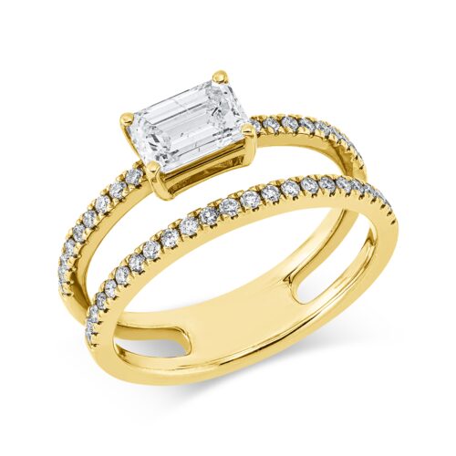 Ring Solitaire mit Besatz