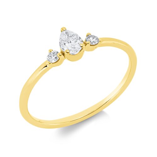 Ring Solitaire mit Besatz