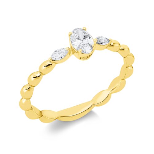 Ring Solitaire mit Besatz