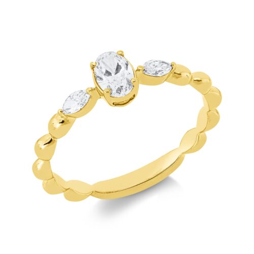 Ring Solitaire mit Besatz