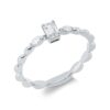 Material: weissgold – Ring Solitaire mit Besatz