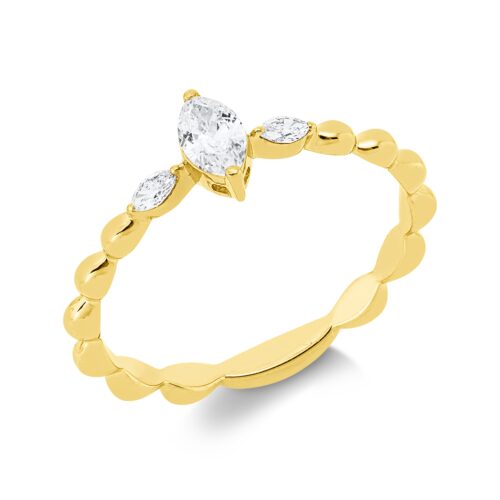 Ring Solitaire mit Besatz