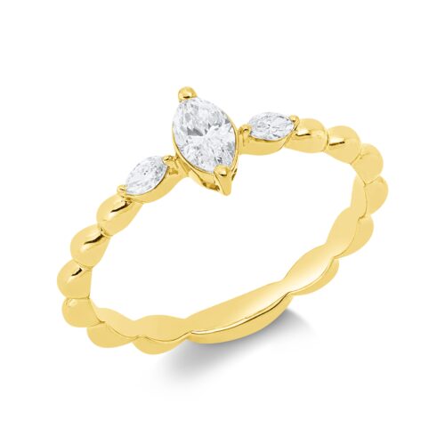 Ring Solitaire mit Besatz