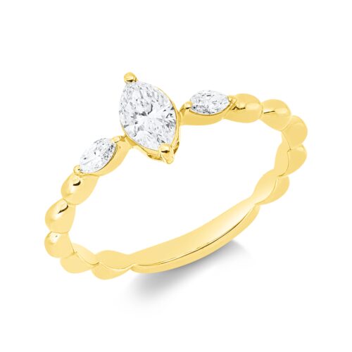 Ring Solitaire mit Besatz