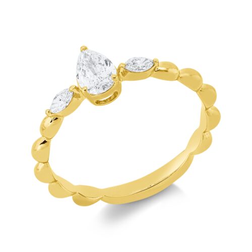 Ring Solitaire mit Besatz
