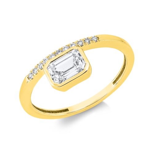 Ring Solitaire mit Besatz
