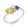 Material: weissgold – Ring Farbstein Fashion