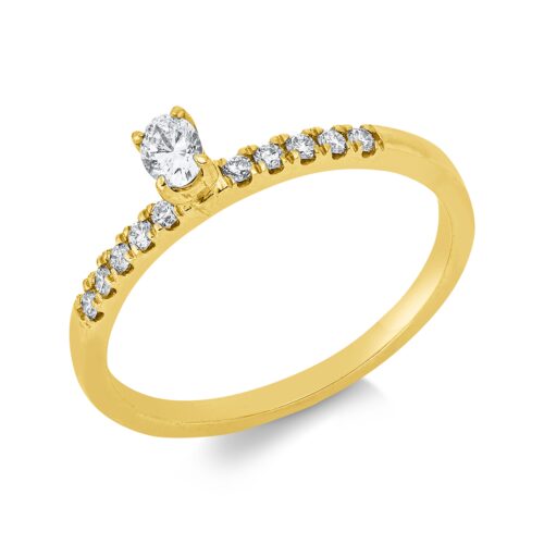 Ring Solitaire mit Besatz