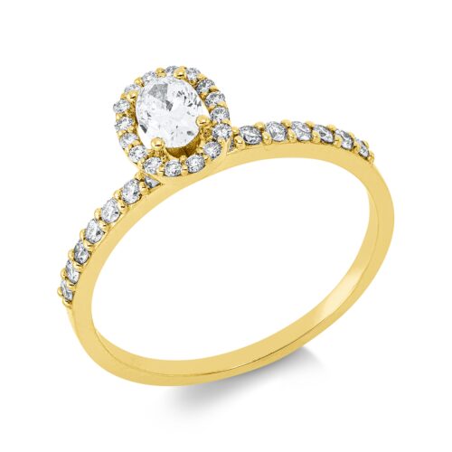 Ring Solitaire mit Besatz