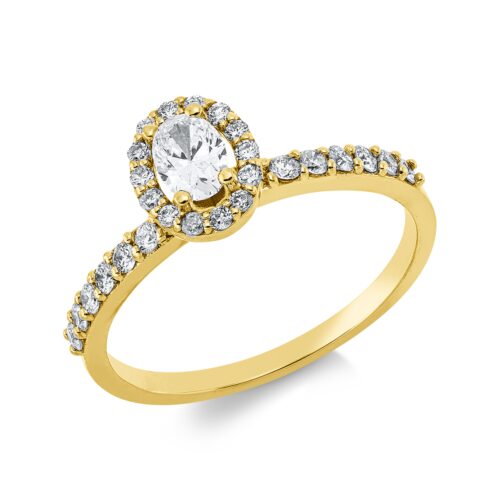 Ring Solitaire mit Besatz