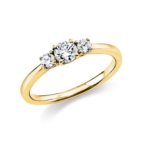 Ring Solitaire mit Besatz