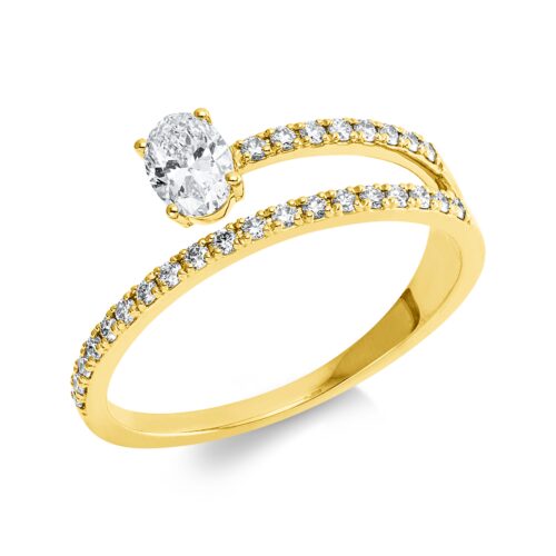 Ring Solitaire mit Besatz