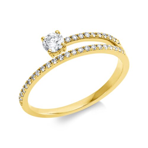 Ring Solitaire mit Besatz