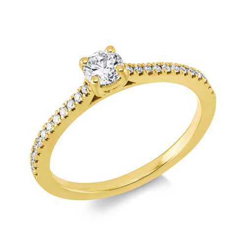Ring Solitaire mit Besatz