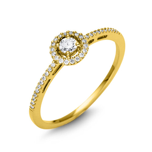 Ring Solitaire mit Besatz