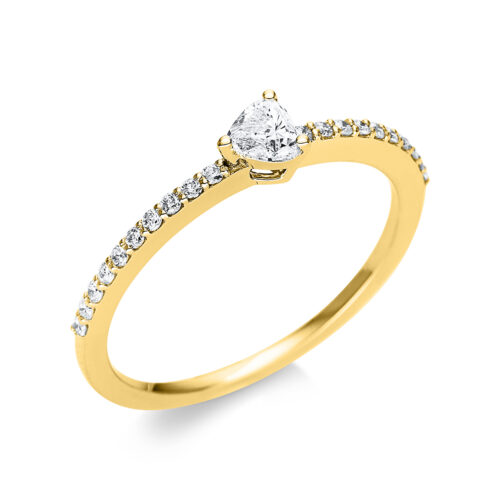 Ring Solitaire mit Besatz