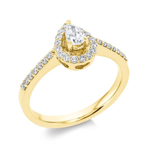 Ring Solitaire mit Besatz