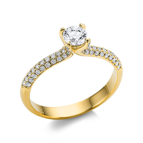Ring Solitaire mit Besatz