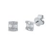 Material: weissgold – Ohrstecker Baguette Illusion