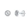 Material: weissgold – Ohrstecker Solitaire mit Besatz