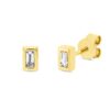 Material: gelbgold – Ohrstecker Baguette