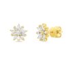 Material: gelbgold – Ohrstecker Baguette Illusion