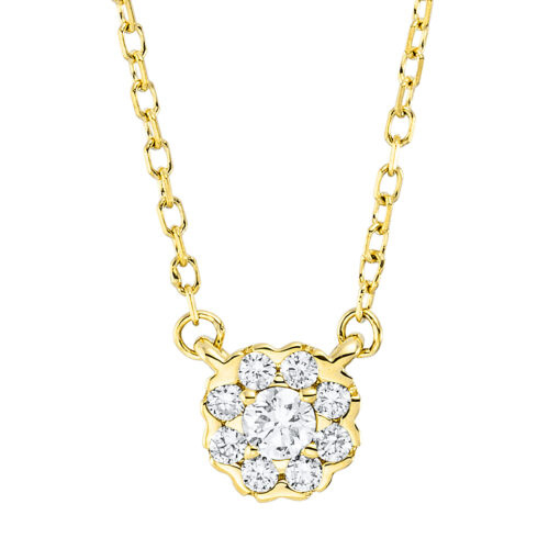 Collier Solitaire mit Besatz
